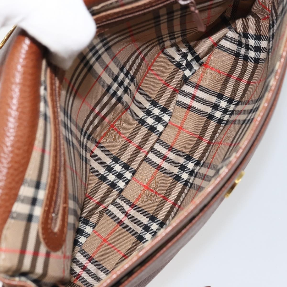 Burberry Vintage Shoulder Bag Leather, BROWN, LEATHER, Shoulder bag