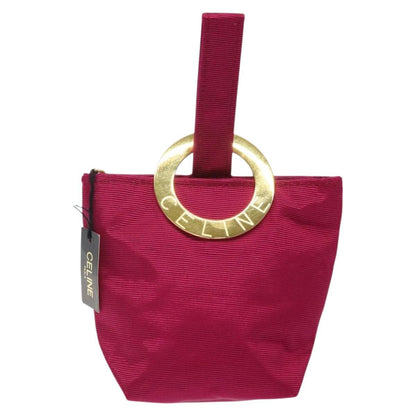 Celine Circle Logo Pouch Nylon, PINK, NYLON, Clutche & pouche