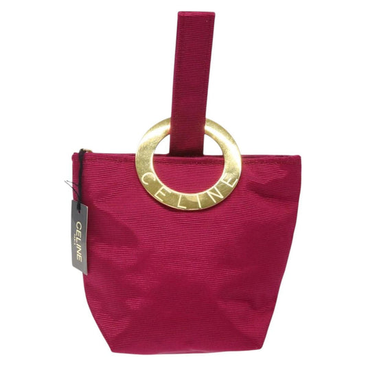 Celine Circle Logo Pouch Nylon, PINK, NYLON, Clutche & pouche