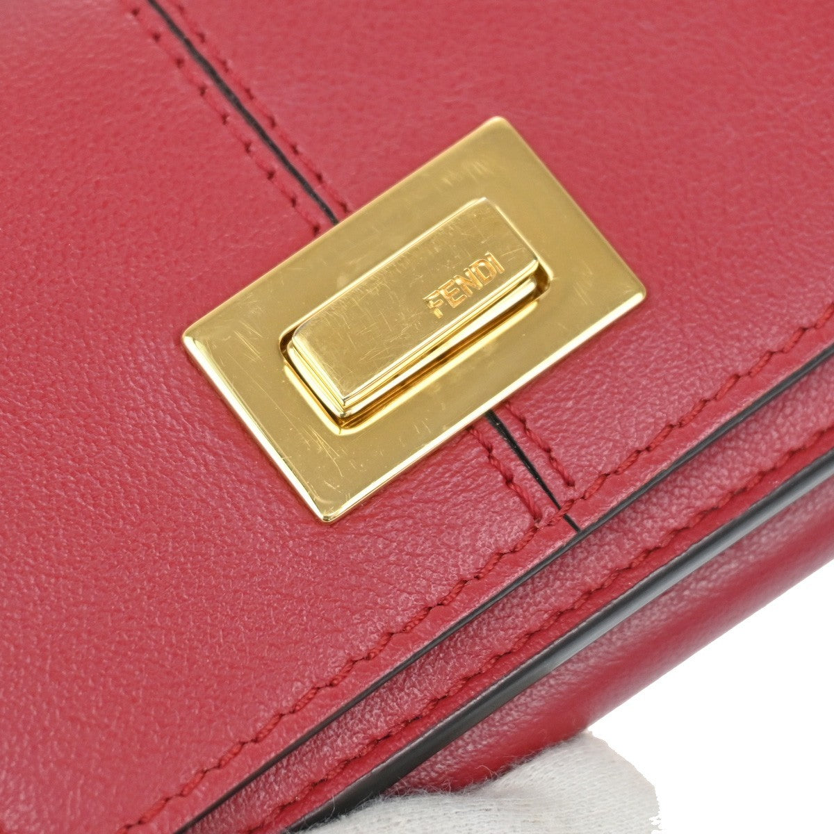Fendi Peekaboo Wallet Leather, RED, LEATHER, Wallets