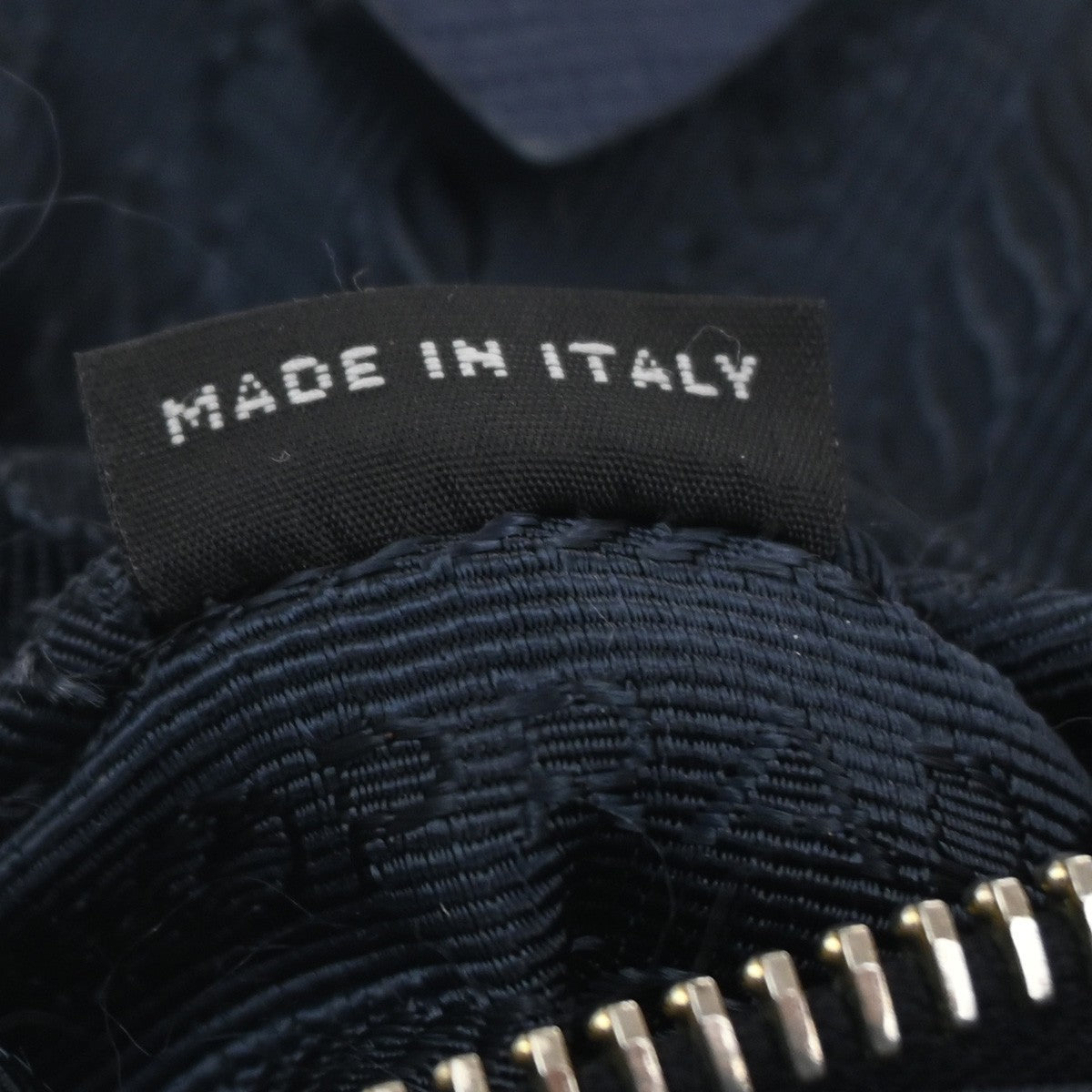 Prada Zip Convertible Shopping Tote Tessuto with Saffiano Leather, NAVY, NYLON, Handbag