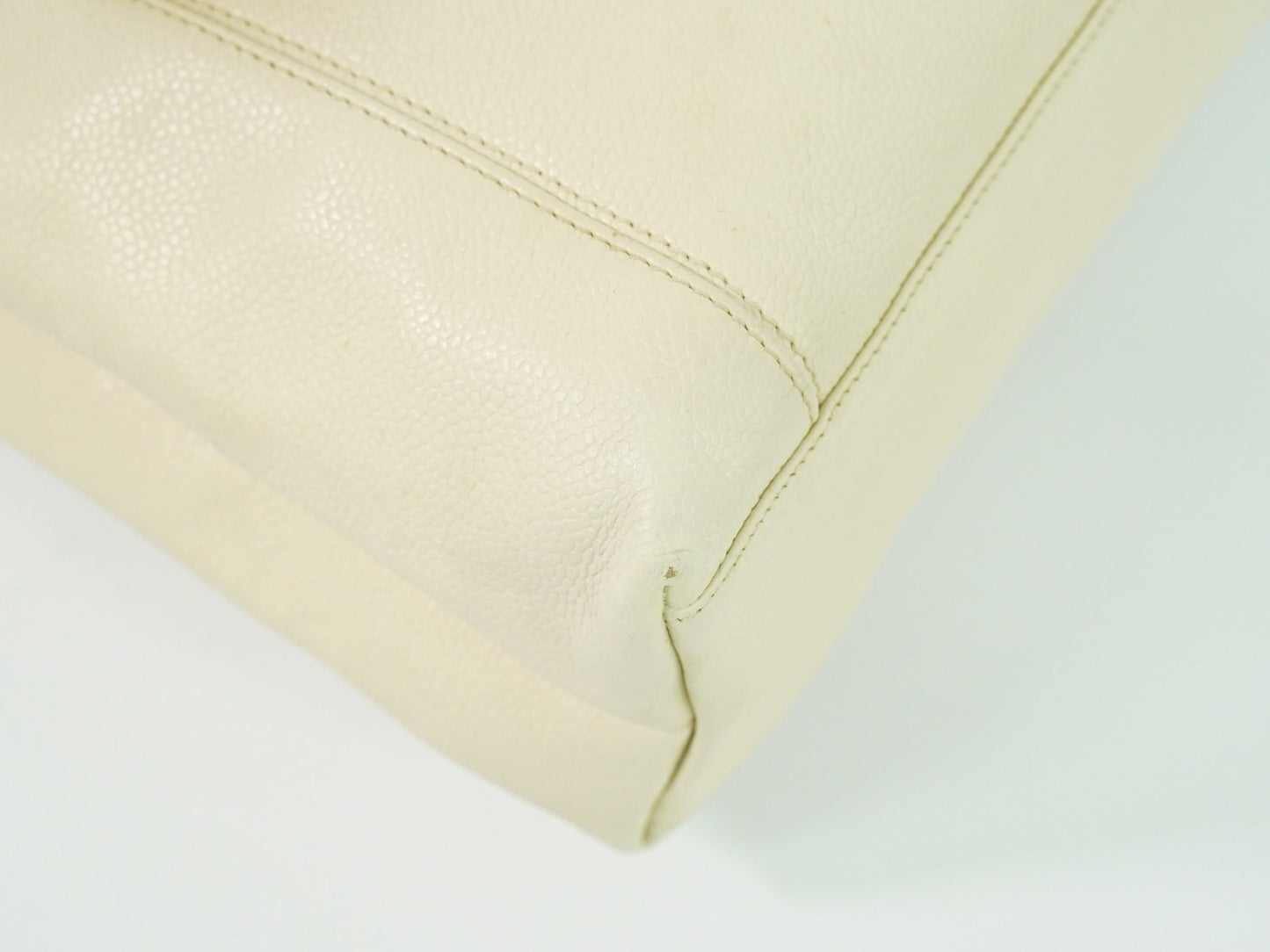 Chanel Vintage Shoulder Bag Leather, ECRU, LEATHER, Shoulder bag