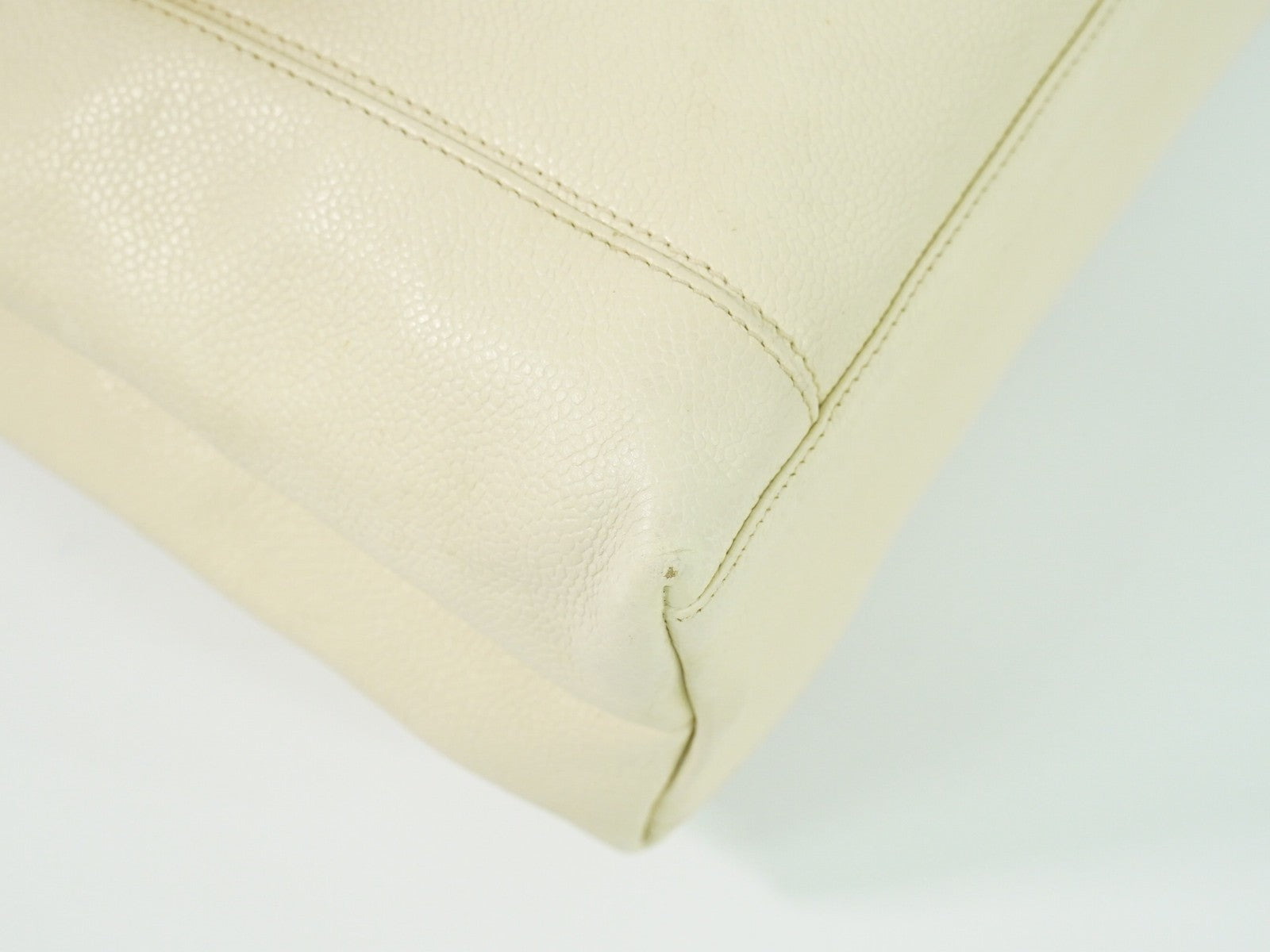 Chanel Vintage Shoulder Bag Leather, ECRU, LEATHER, Shoulder bag