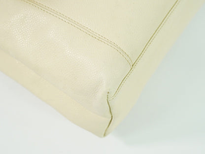 Chanel Vintage Shoulder Bag Leather, ECRU, LEATHER, Shoulder bag