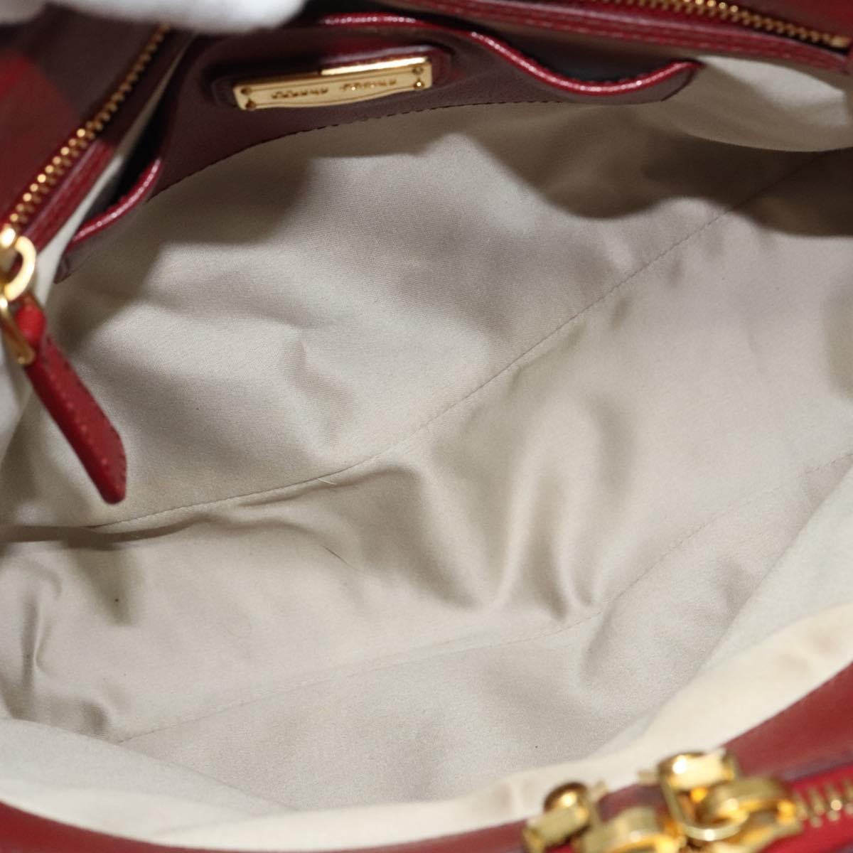 Miu Miu Zip Tote Leather, RED, LEATHER, Tote bag