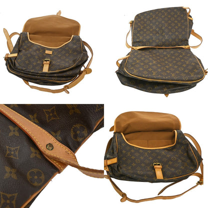 Louis Vuitton Saumur Handbag Monogram Canvas, BROWN, CANVAS, Shoulder bag