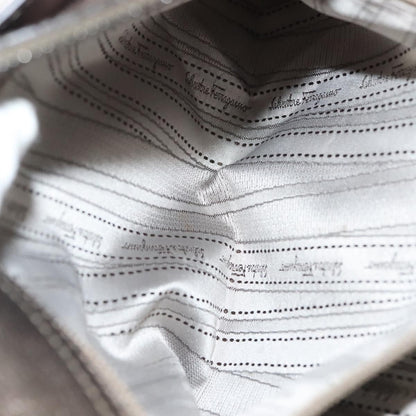 Salvatore Ferragamo Gancini handbag Leather, SILVER, LEATHER, Handbag