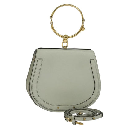 Chloe Nile Crossbody Bag Leather, GRAY, LEATHER, Crossbody bag