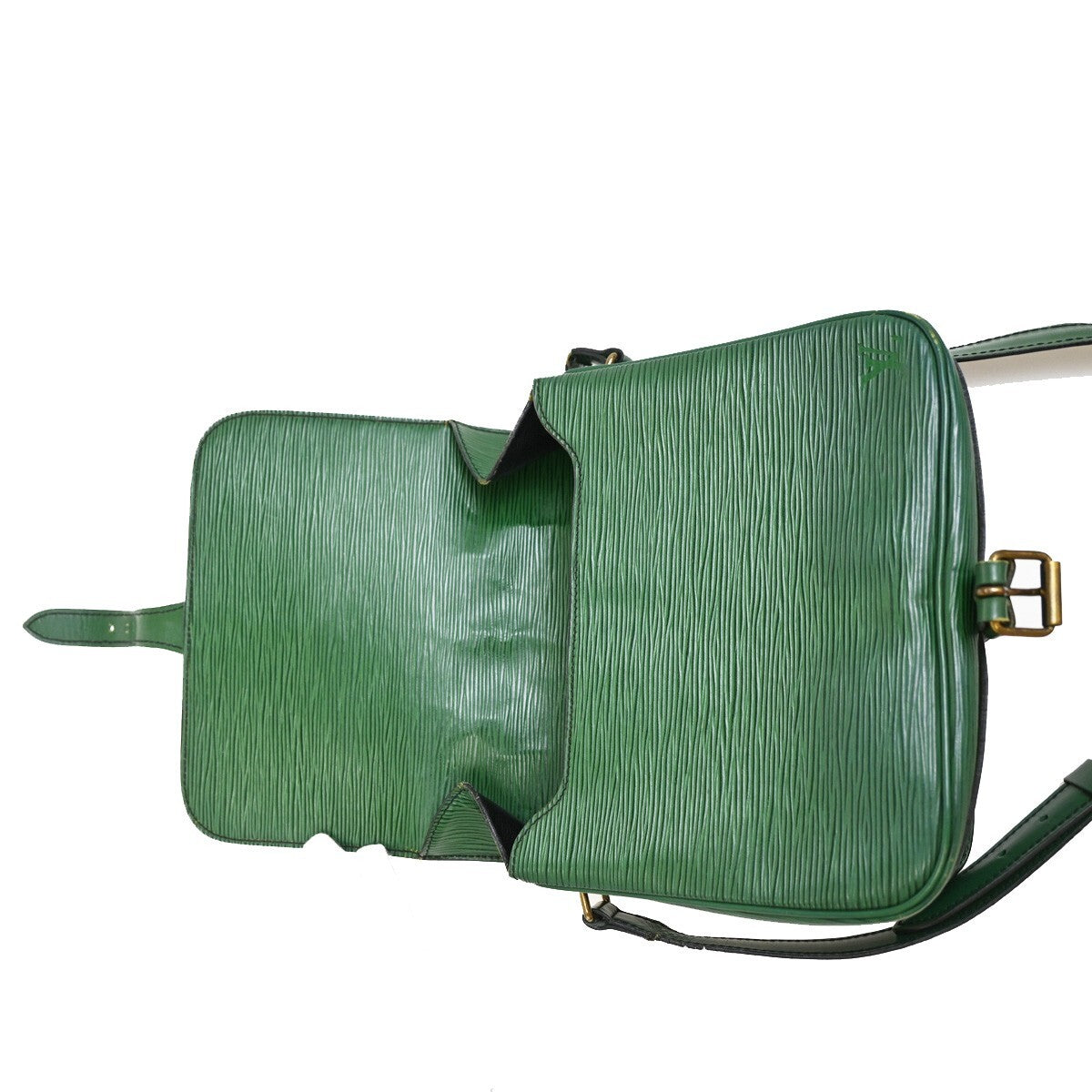 Louis Vuitton Cartouchiere Handbag Epi Leather, GREEN, LEATHER, Handbag