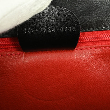 Gucci Vintage Convertible Bamboo Top Handle Bag Leather, BLACK, LEATHER, Handbag