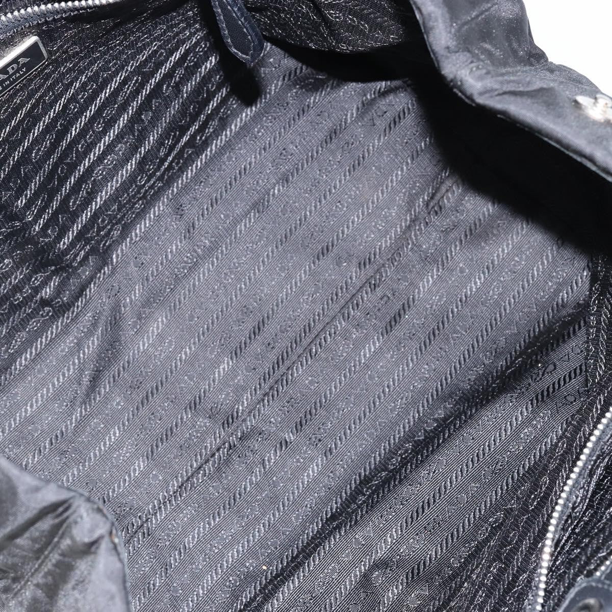 Prada Bow Tote Tessuto with Leather, BLACK, NYLON, Tote bag