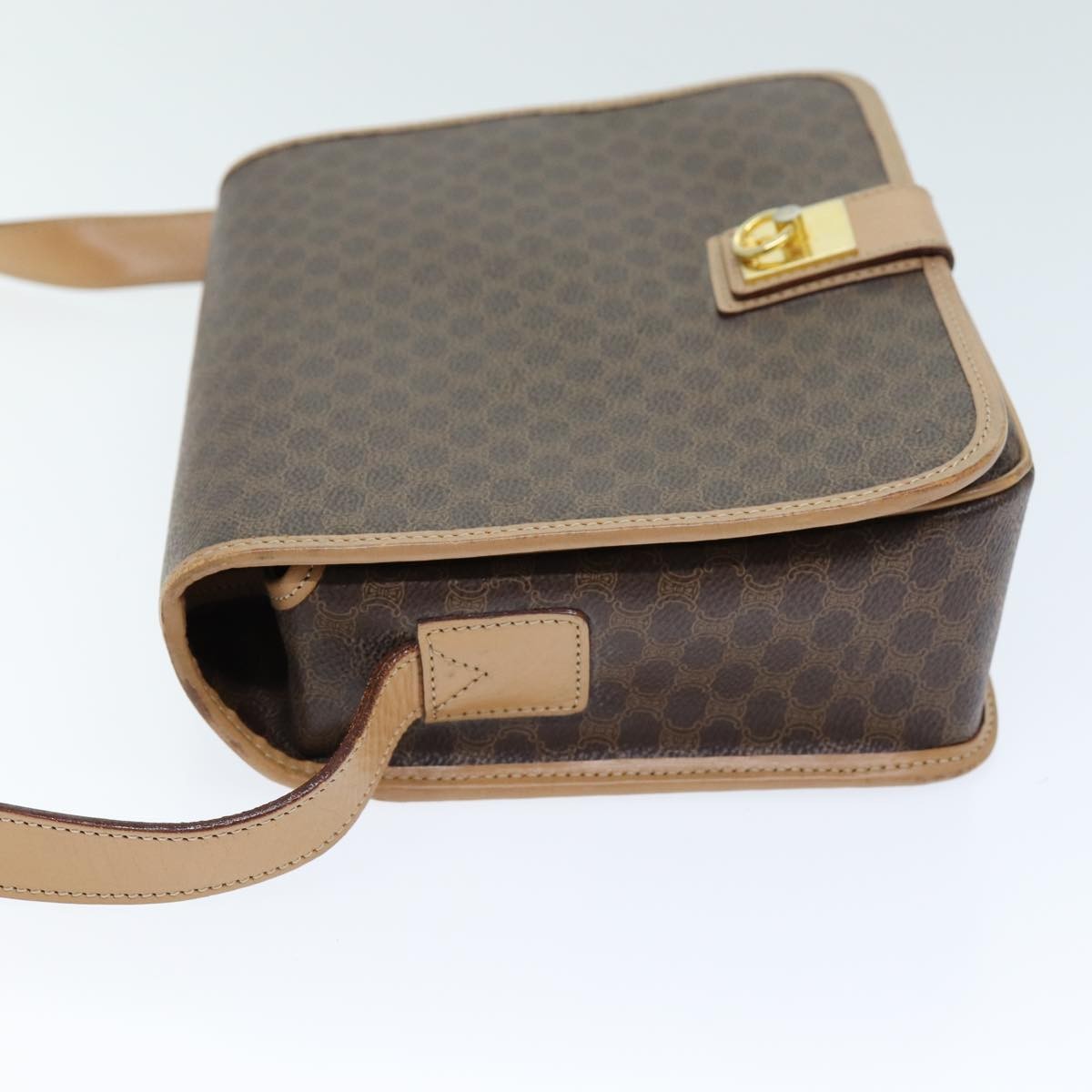 Celine Macadam Shoulder Bag PVC Leather, BROWN, CANVAS, Shoulder bag