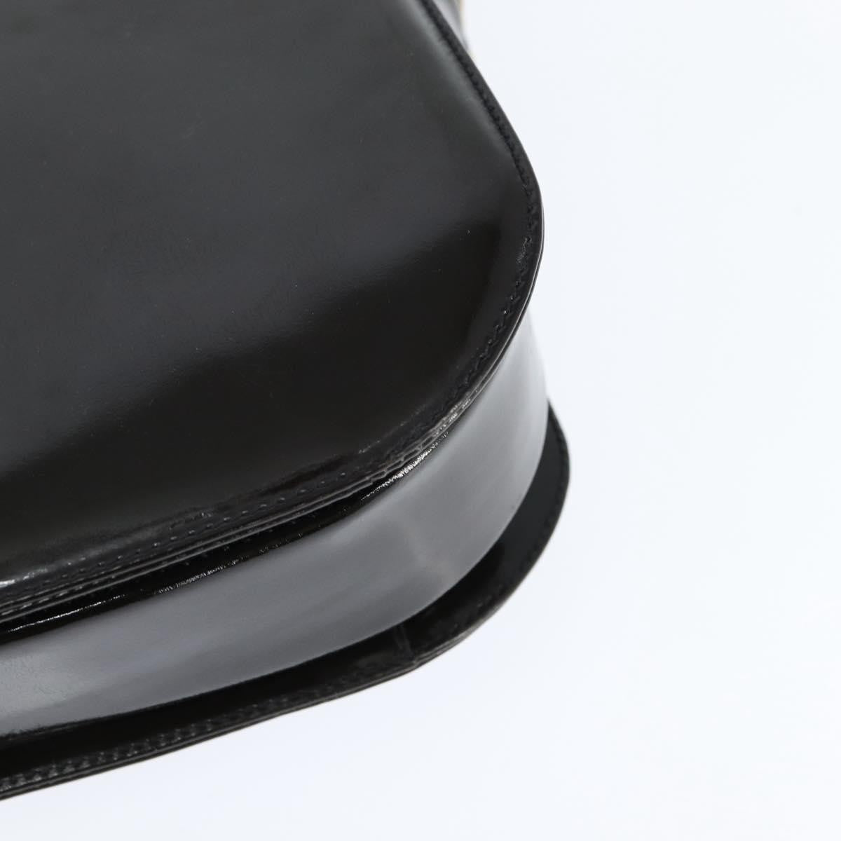 Celine Vintage Carriage Flap Clutch Leather, BLACK, PATENT_LEATHER, Shoulder bag