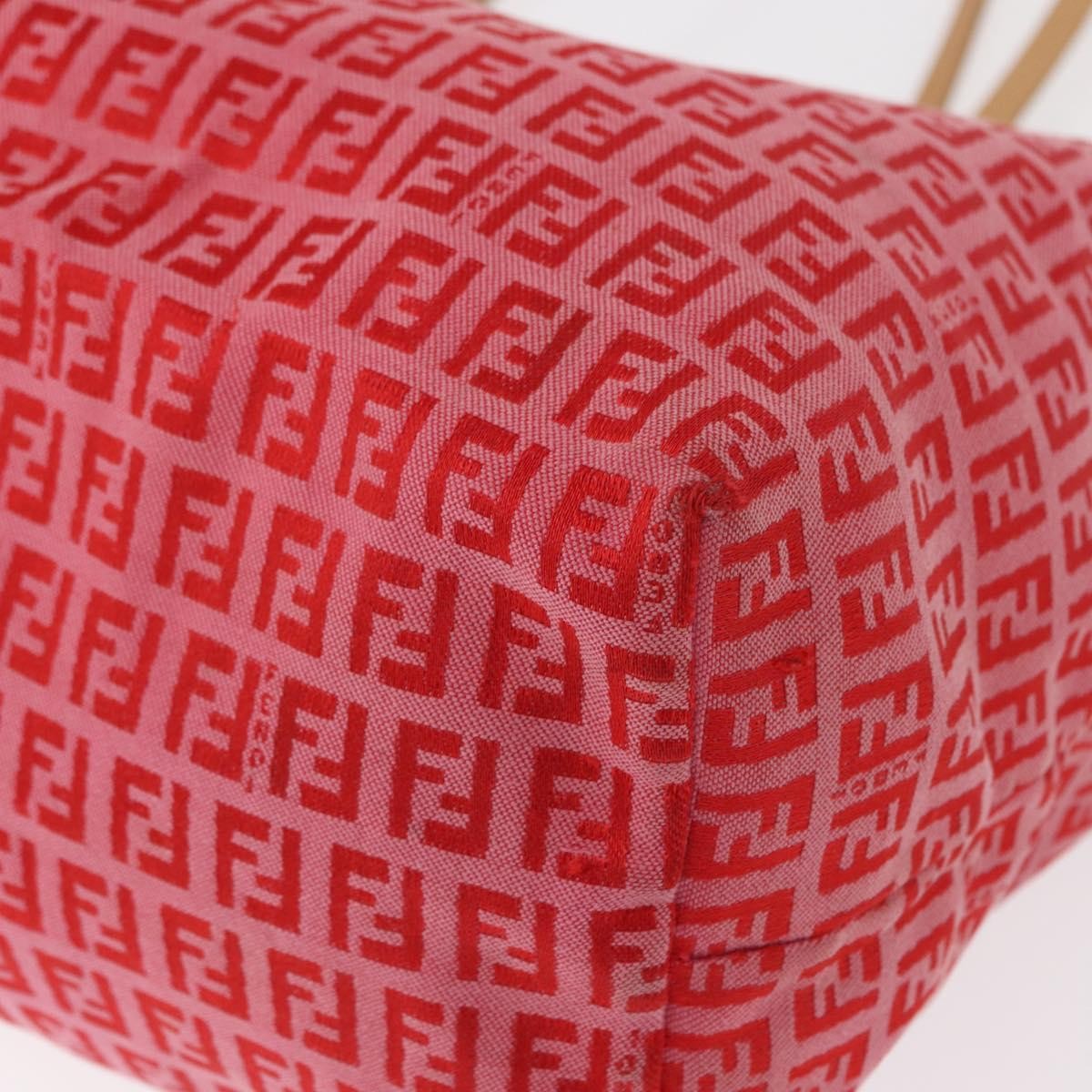 Fendi Roll Tote Zucchino Canvas, RED, CANVAS, Tote bag