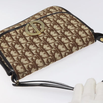Christian Dior Vintage CD Flap Shoulder Bag Canvas, BROWN, CANVAS, Shoulder bag