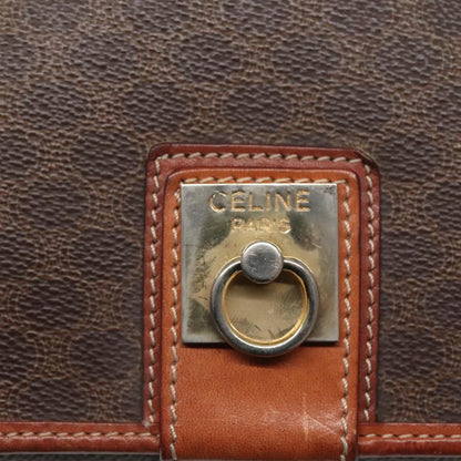 Celine Macadam Shoulder Bag PVC Leather, BROWN, CANVAS, Shoulder bag