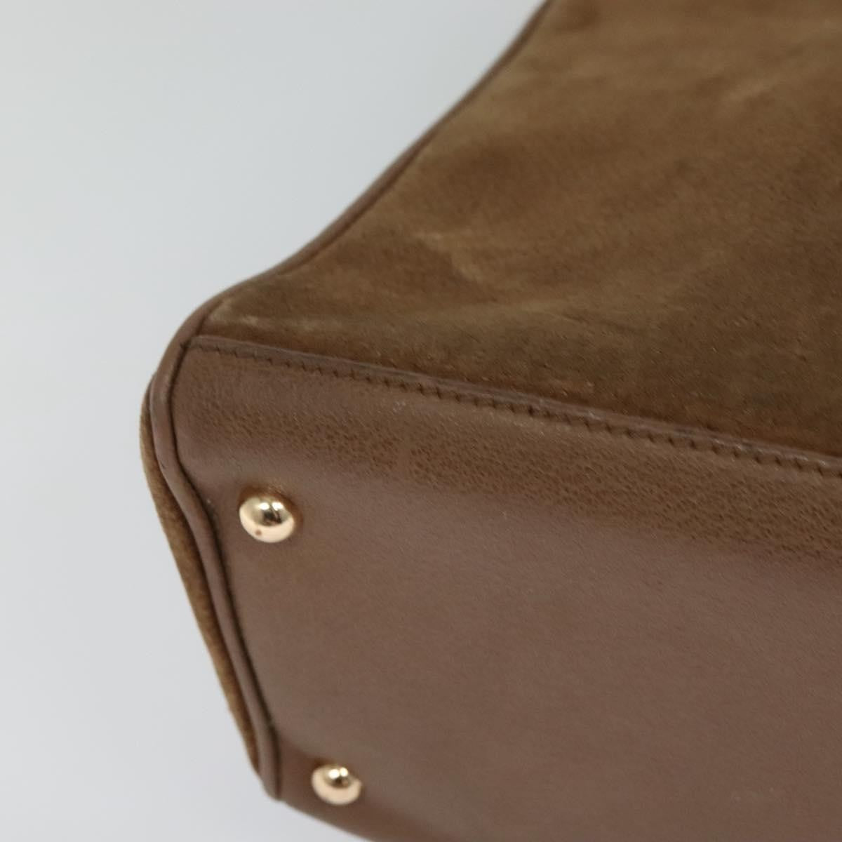 Gucci Bamboo Handle Tote Suede, BROWN, SUEDE, Tote bag