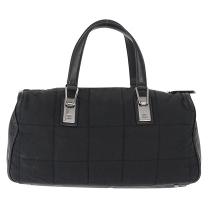 Chanel Square Stitch Boston Bag Quilted Nylon, Black, Nylon, Travel Bag