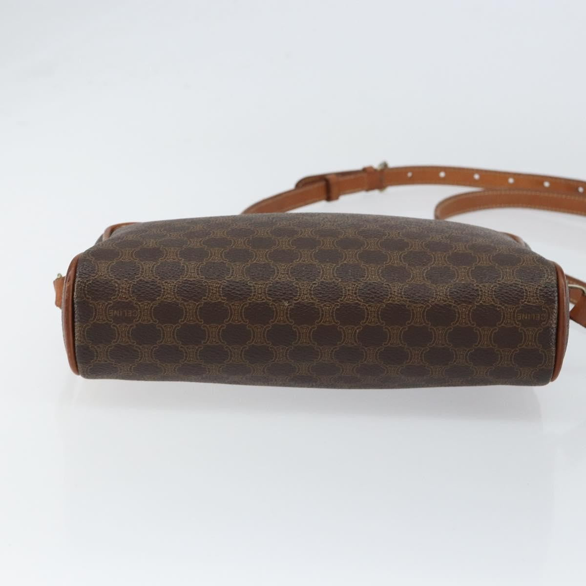 Celine Vintage Macadam Shoulder Bag Canvas and Leather, BROWN, CANVAS, Shoulder bag