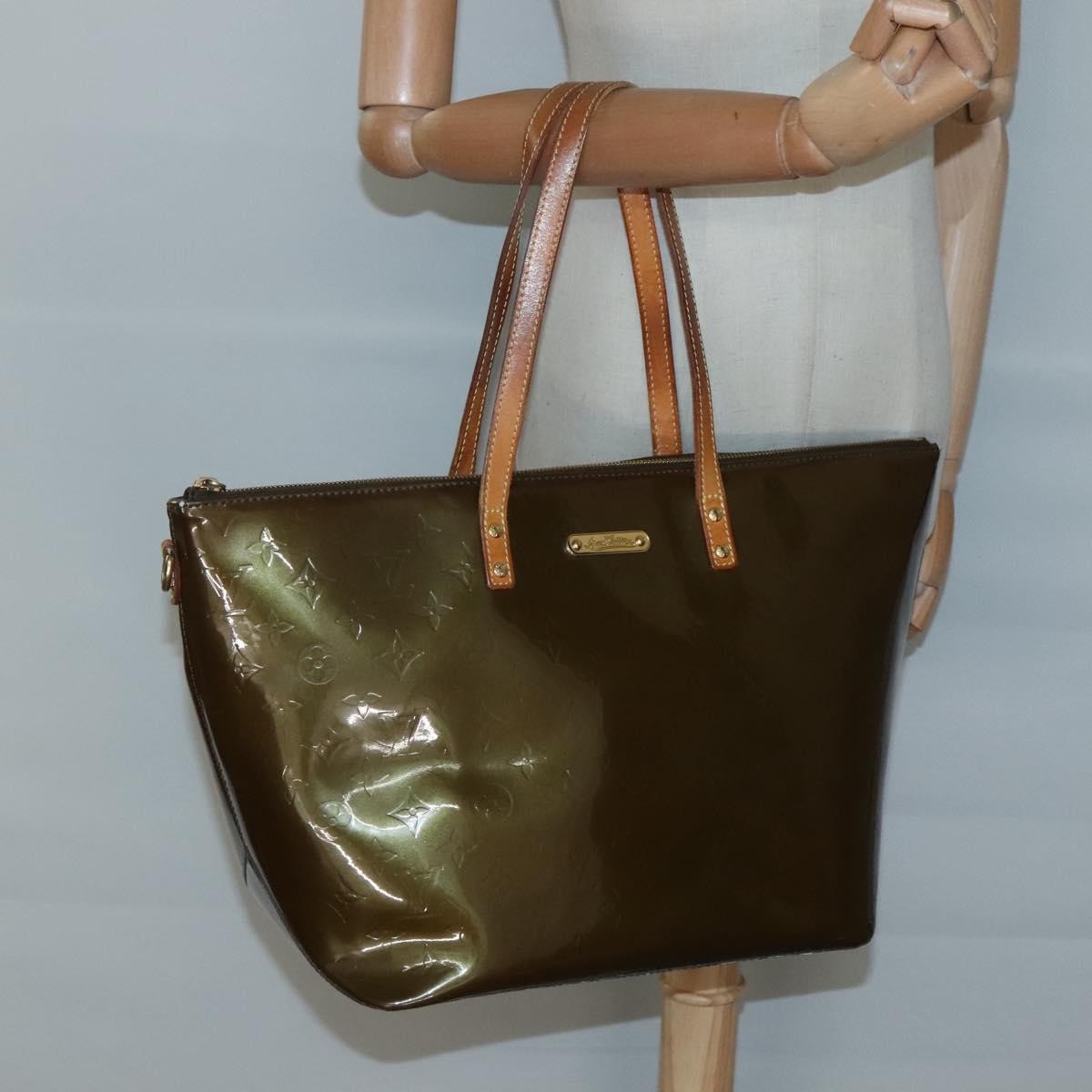 Louis Vuitton Bellevue Handbag Monogram Vernis, KHAKI, PATENT_LEATHER, Handbag