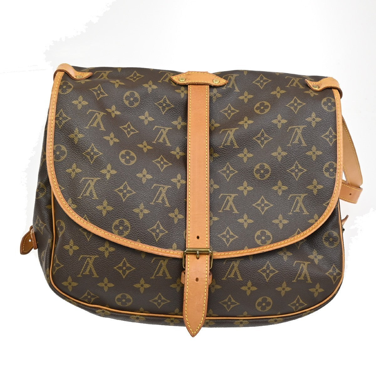 Louis Vuitton Saumur Handbag Monogram Canvas, BROWN, CANVAS, Shoulder bag