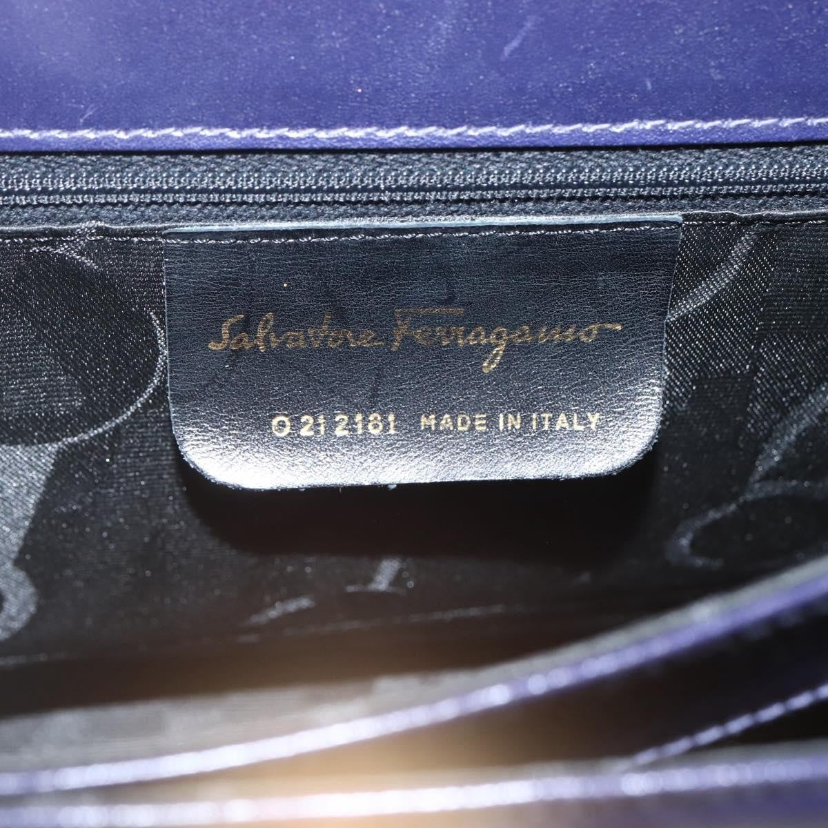 Salvatore Ferragamo Gancini Convertible Top Handle Bag Leather, PURPLE, LEATHER, Handbag