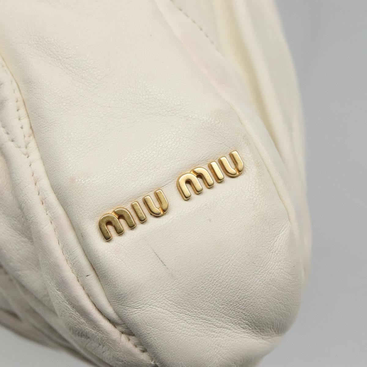 Miu Miu Vintage Tote bag Leather, WHITE, LEATHER, Tote bag