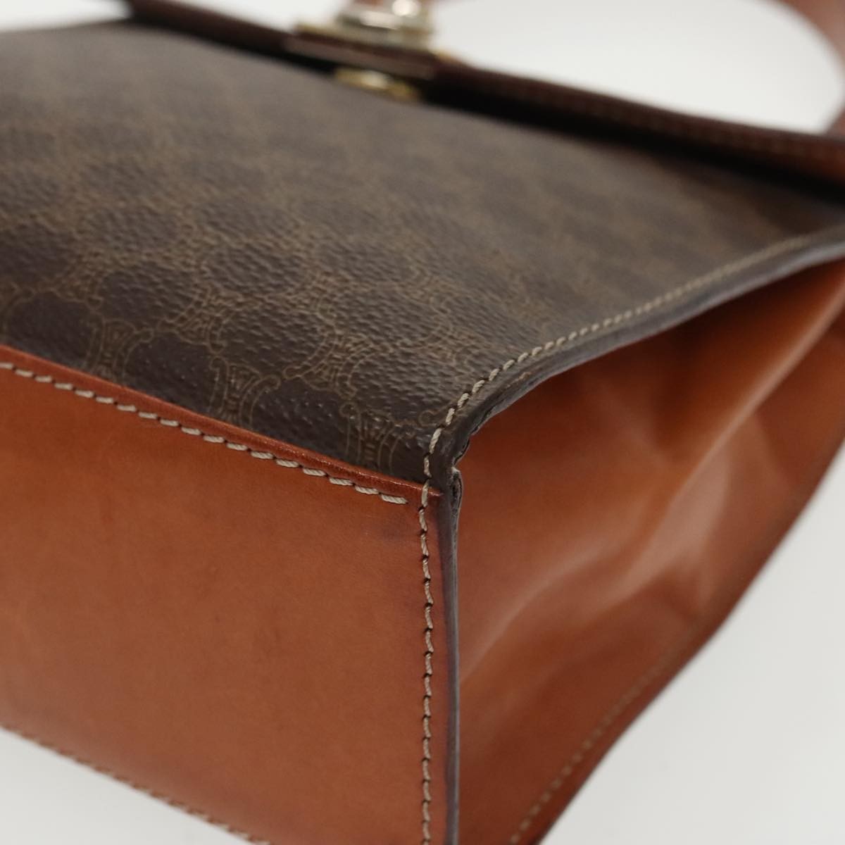 Celine Vintage Macadam Handbag Macadam, BROWN, CANVAS, Handbag