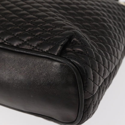 Bally Vintage Chain Shoulder Bag Quilted Leather, BLACK, LEATHER, Shoulder bag