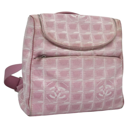 Chanel Travel Line Backpack Canvas, PINK, CANVAS, Backpack