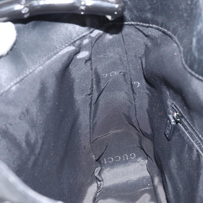 Gucci Vintage Bamboo Shoulder Bag Leather, BLACK, LEATHER, Shoulder bag