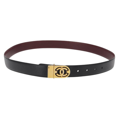Chanel CC Belt Leather, BLACK, LEATHER, Belts