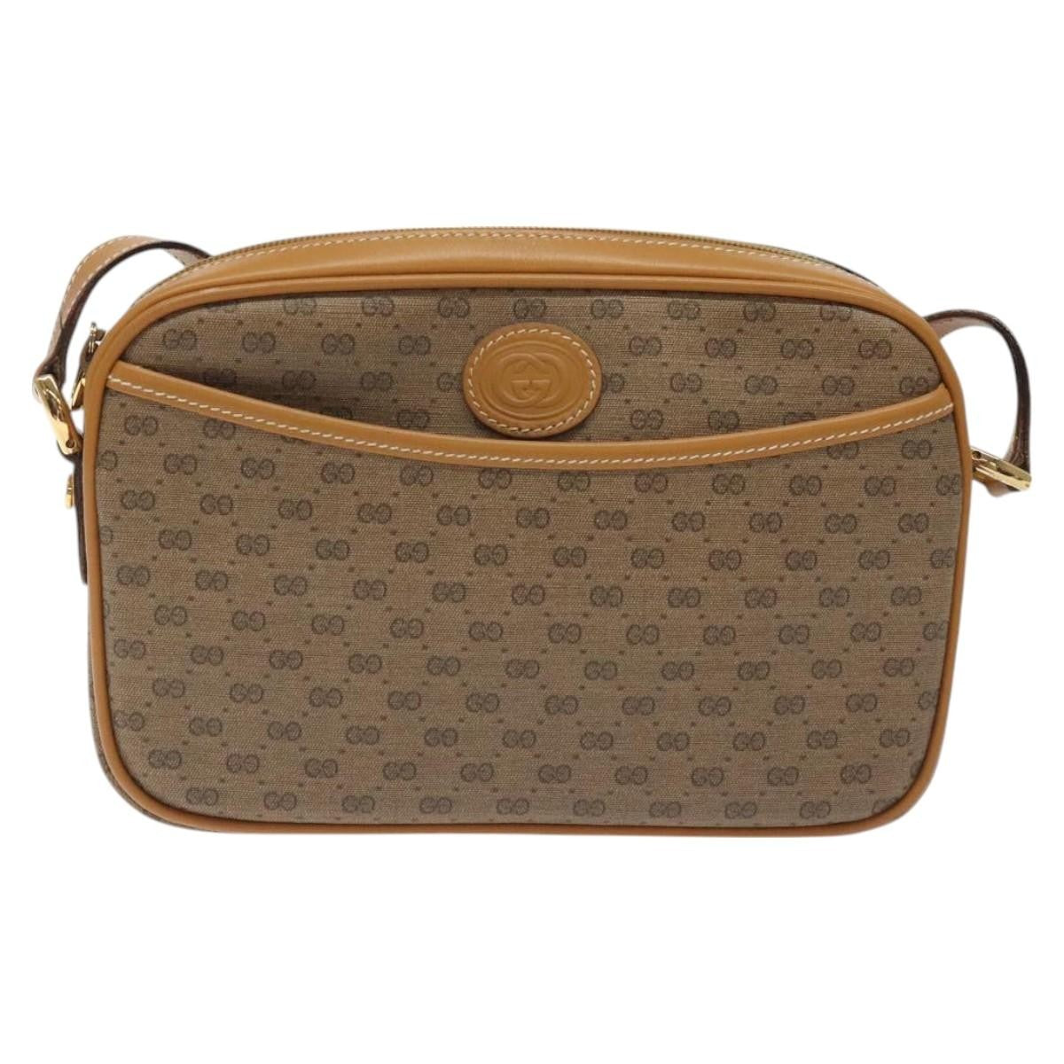 Gucci Zip Pouch GG Canvas, BEIGE, PVC, Shoulder bag