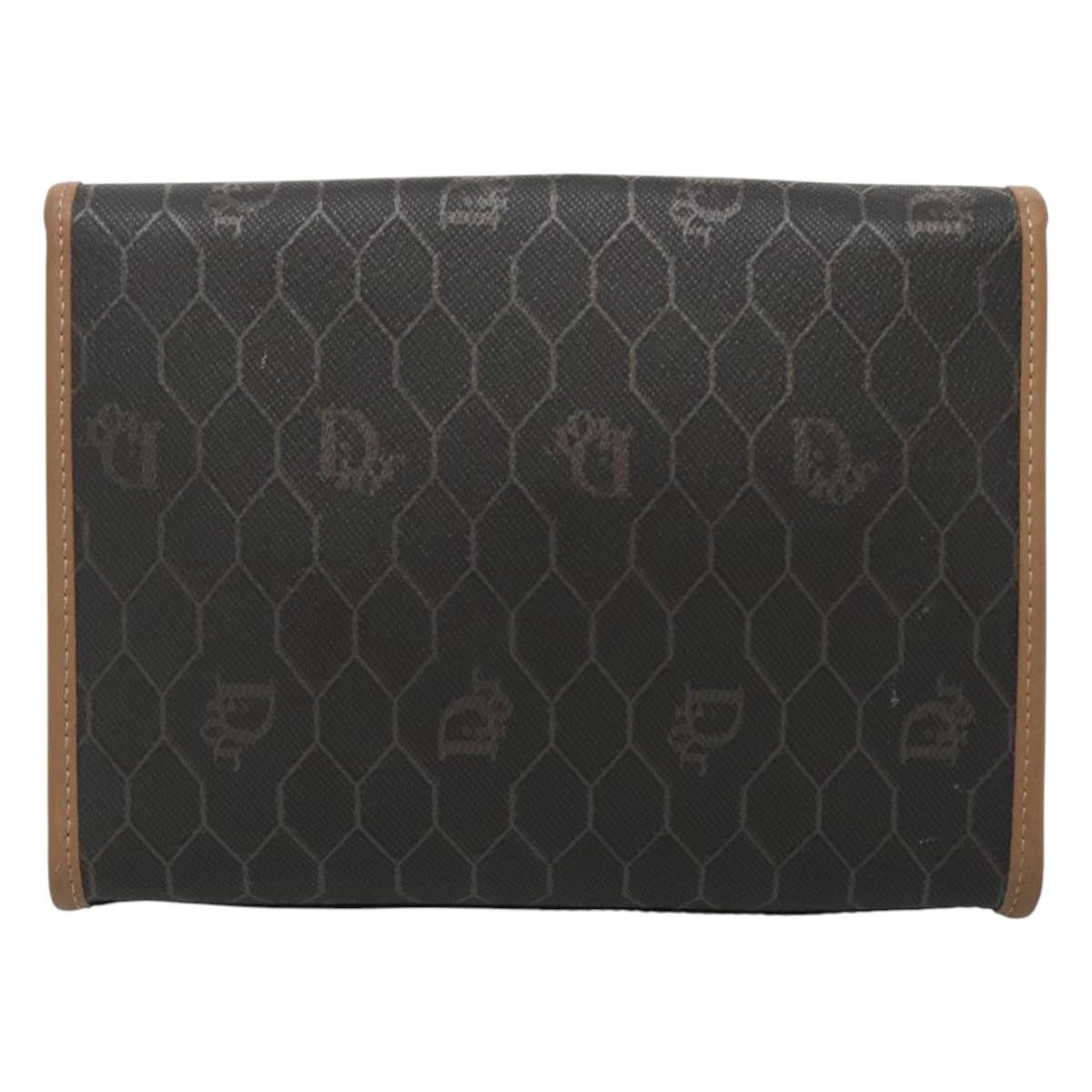 Christian Dior Vintage Honeycomb chain Canvas, BLACK, PVC, Clutche & pouche