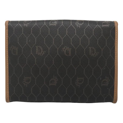 Christian Dior Vintage Honeycomb chain Canvas, BLACK, PVC, Clutche & pouche