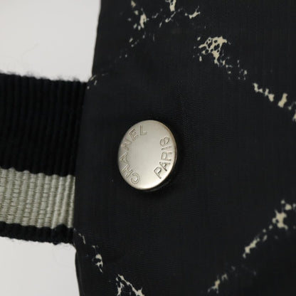 Chanel Travel Line Boston Bag Printed Nylon, BLACK, NYLON, Handbag