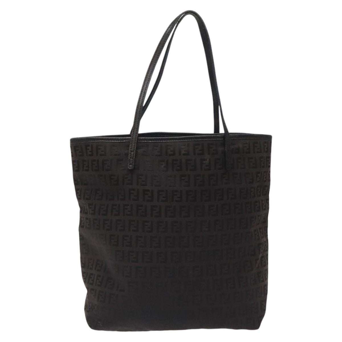 Fendi Zucchino Canvas, BLACK, CANVAS, Tote bag