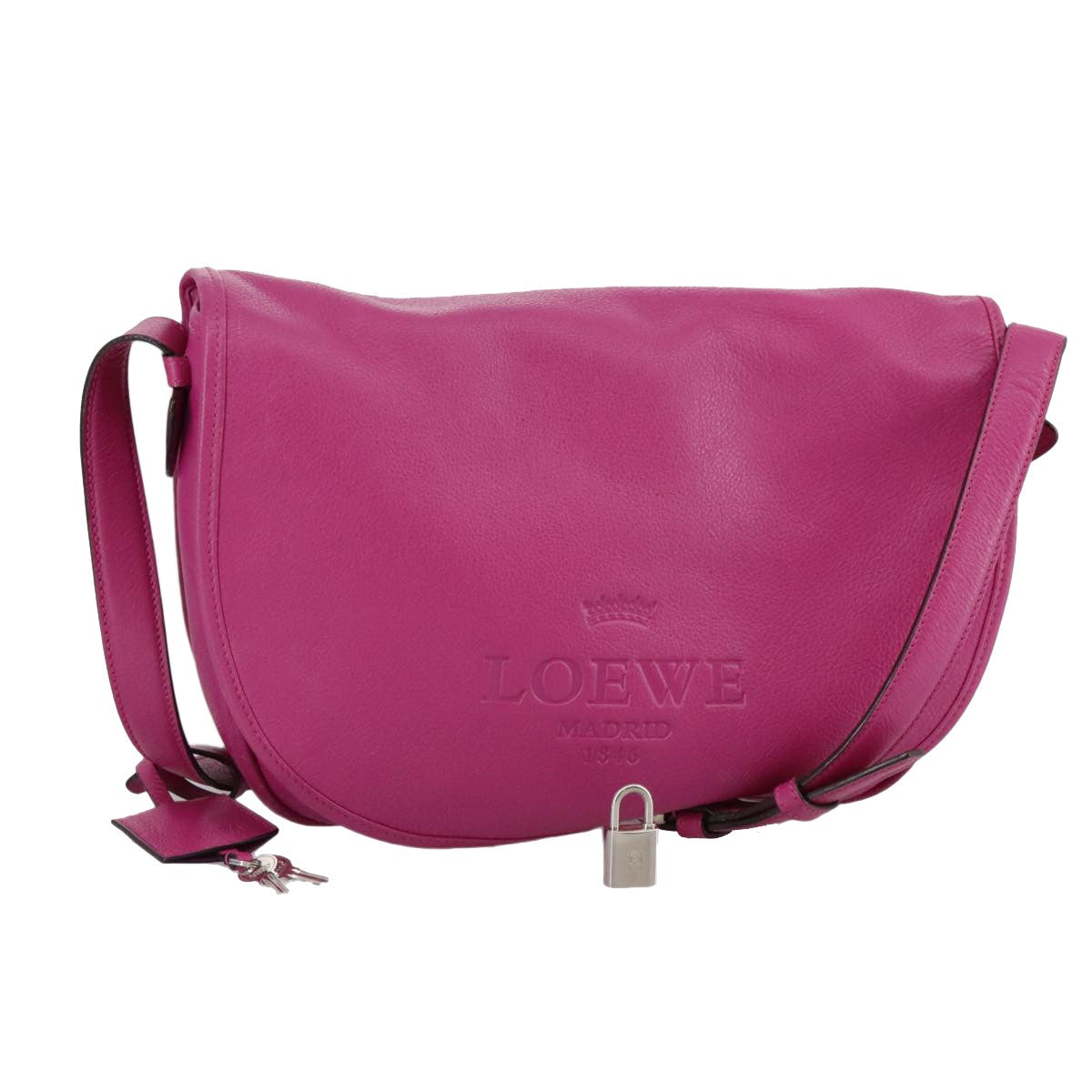 Loewe Heritage Messenger Leather, PINK, LEATHER, Shoulder bag