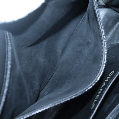 Chanel Vintage Full Flap Bag Quilted Lambskin, BLACK, LEATHER, Handbag