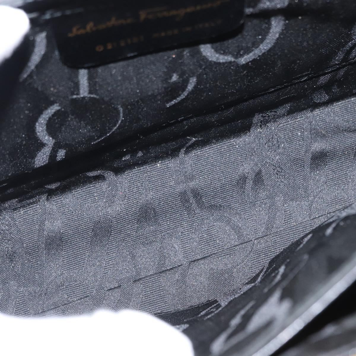 Salvatore Ferragamo Convertible Top Handle Bag Leather, BLACK, LEATHER, Handbag