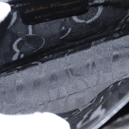 Salvatore Ferragamo Convertible Top Handle Bag Leather, BLACK, LEATHER, Handbag