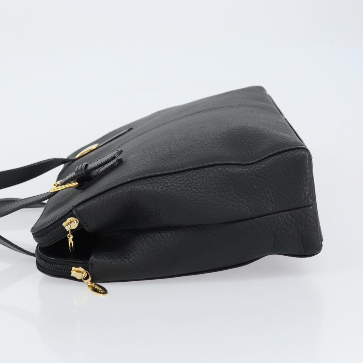 Burberry Vintage Shoulder Bag Leather, BLACK, LEATHER, Shoulder bag