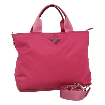 Prada Vela Convertible Tote Tessuto, PINK, NYLON, Tote bag