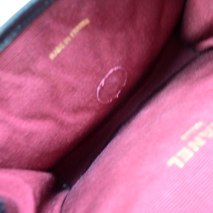 Chanel Vintage Round Flap Bag Quilted Lambskin, BLACK, LEATHER, Handbag