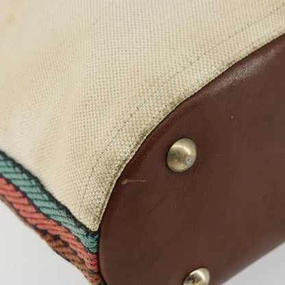 Gucci Vintage Bamboo Shoulder Bag Canvas, BEIGE, CANVAS, Shoulder bag