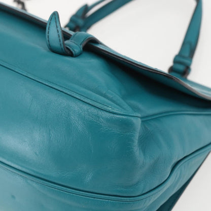 Bottega Veneta Monaco Convertible Satchel Leather with Intrecciato Detail, TURQUOISE, LEATHER, Handbag