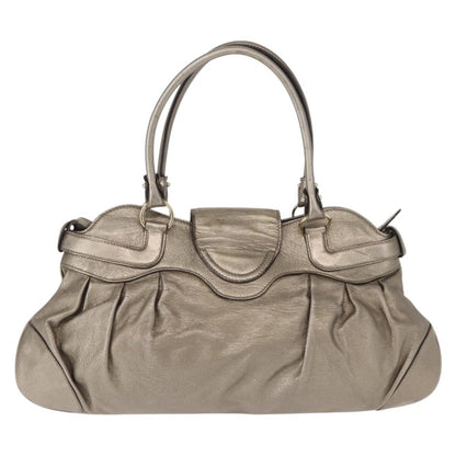 Salvatore Ferragamo Gancini Tote Leather, GOLD, LEATHER, Tote bag