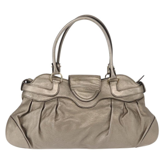 Salvatore Ferragamo Gancini Tote Leather, GOLD, LEATHER, Tote bag