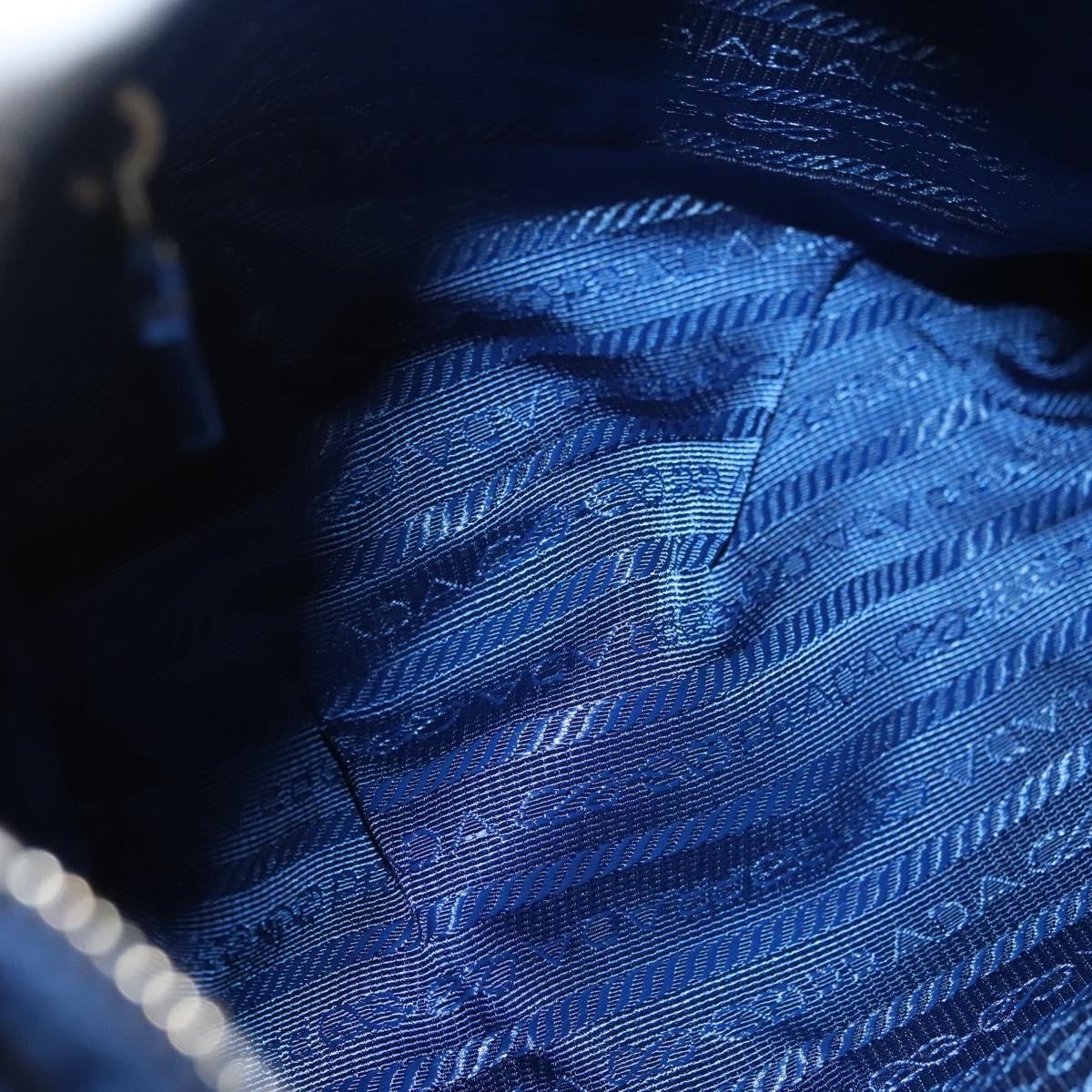 Prada Flat Messenger Tessuto with Leather, BLUE, NYLON, Shoulder bag