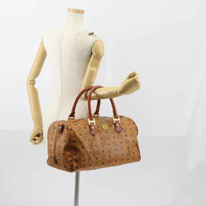 MCM Vicetos travel bag logogram boston, BROWN, CANVAS, Travel bag